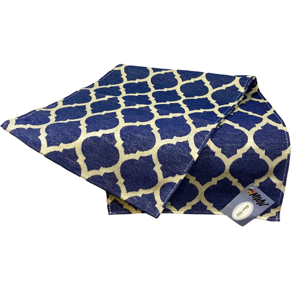 Manual Woodworkers Moroccan Me Crazy Mediterranean Ikat Table Runner Blue 72